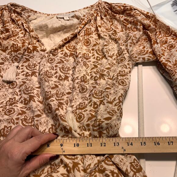 Cleobella Rosy Tamil Block Print Blouson Sleeves Mini Dress Size M - Picture 8 of 9